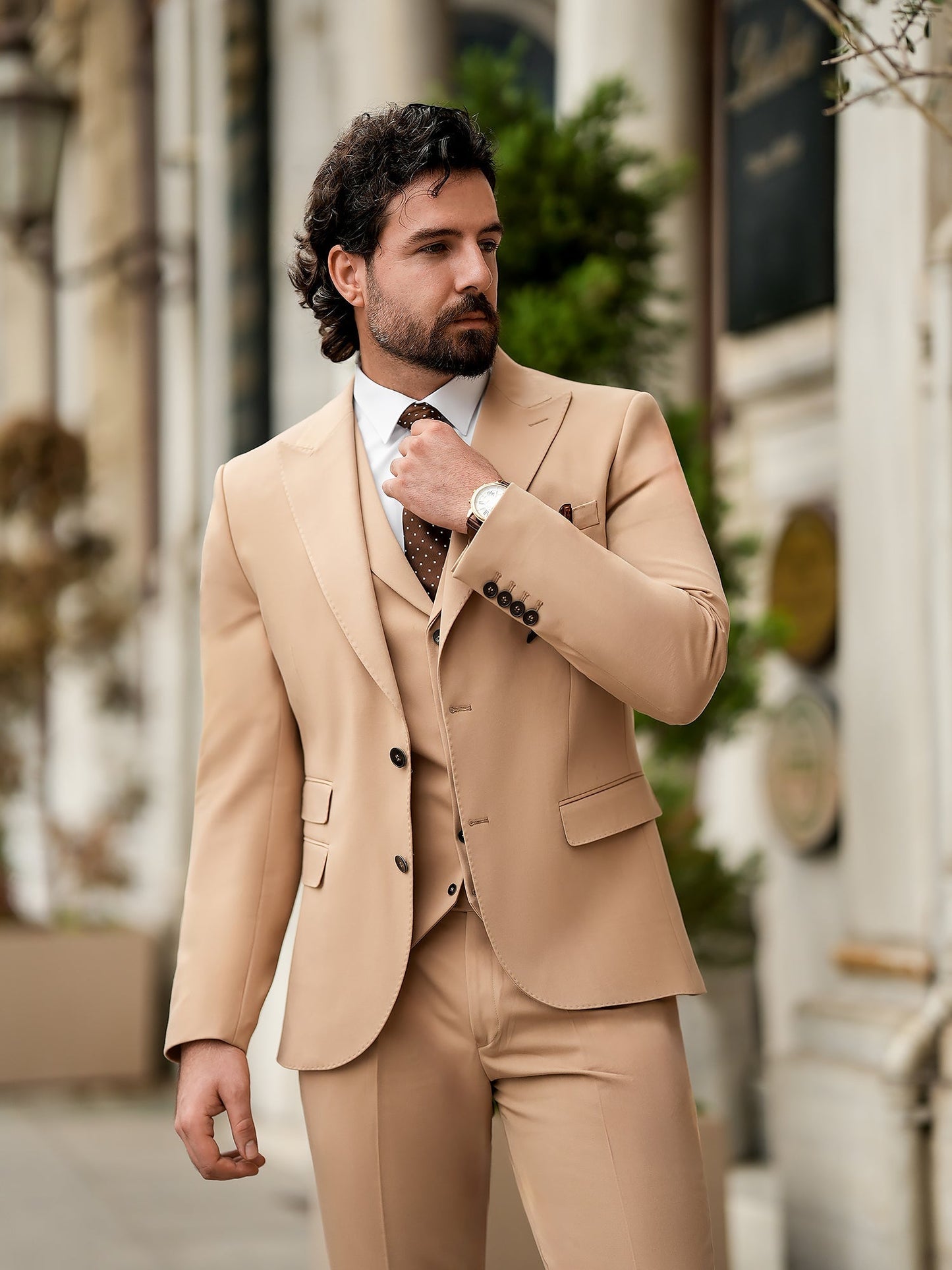 Camel Slim-Fit Suit 3-Piece VIOSSI
