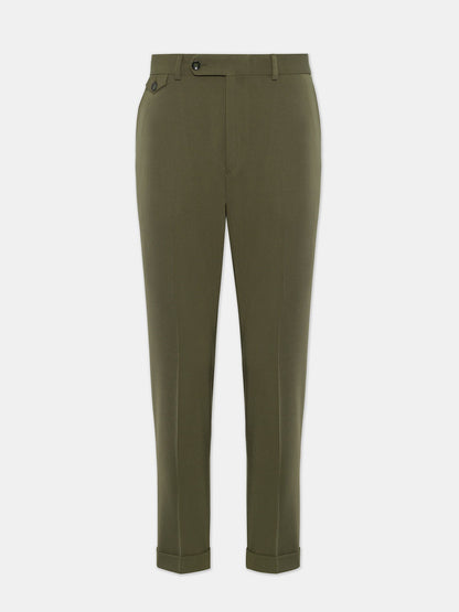 Donazi Khaki High Waist Slim-Fit Pants VIOSSI