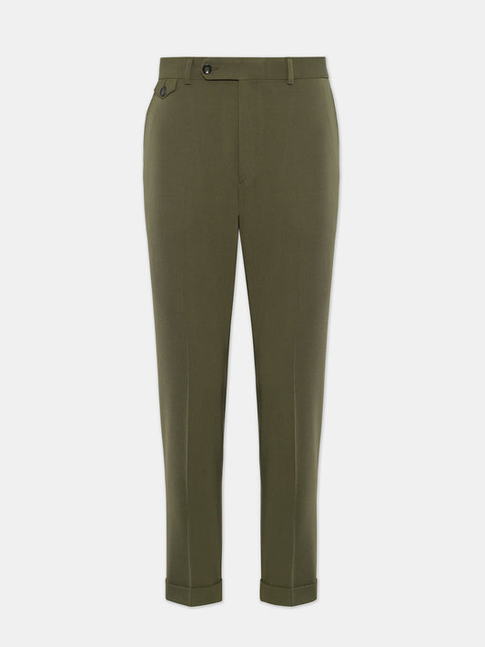 Donazi Khaki High Waist Slim-Fit Pants VIOSSI