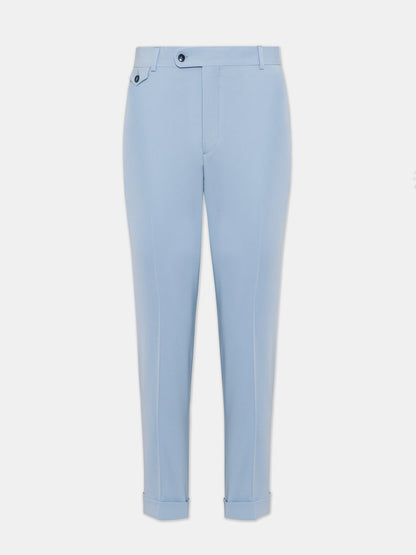 Donazi Sky-Blue High Waist Slim-Fit Pants VIOSSI