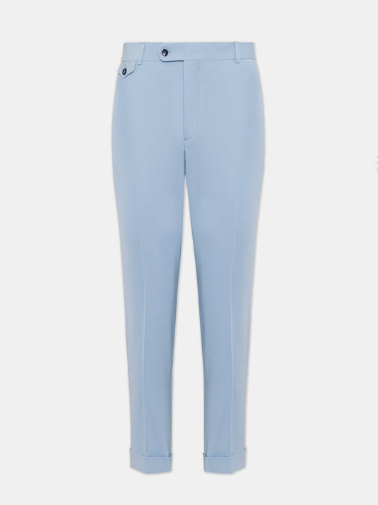 Donazi Sky-Blue High Waist Slim-Fit Pants VIOSSI
