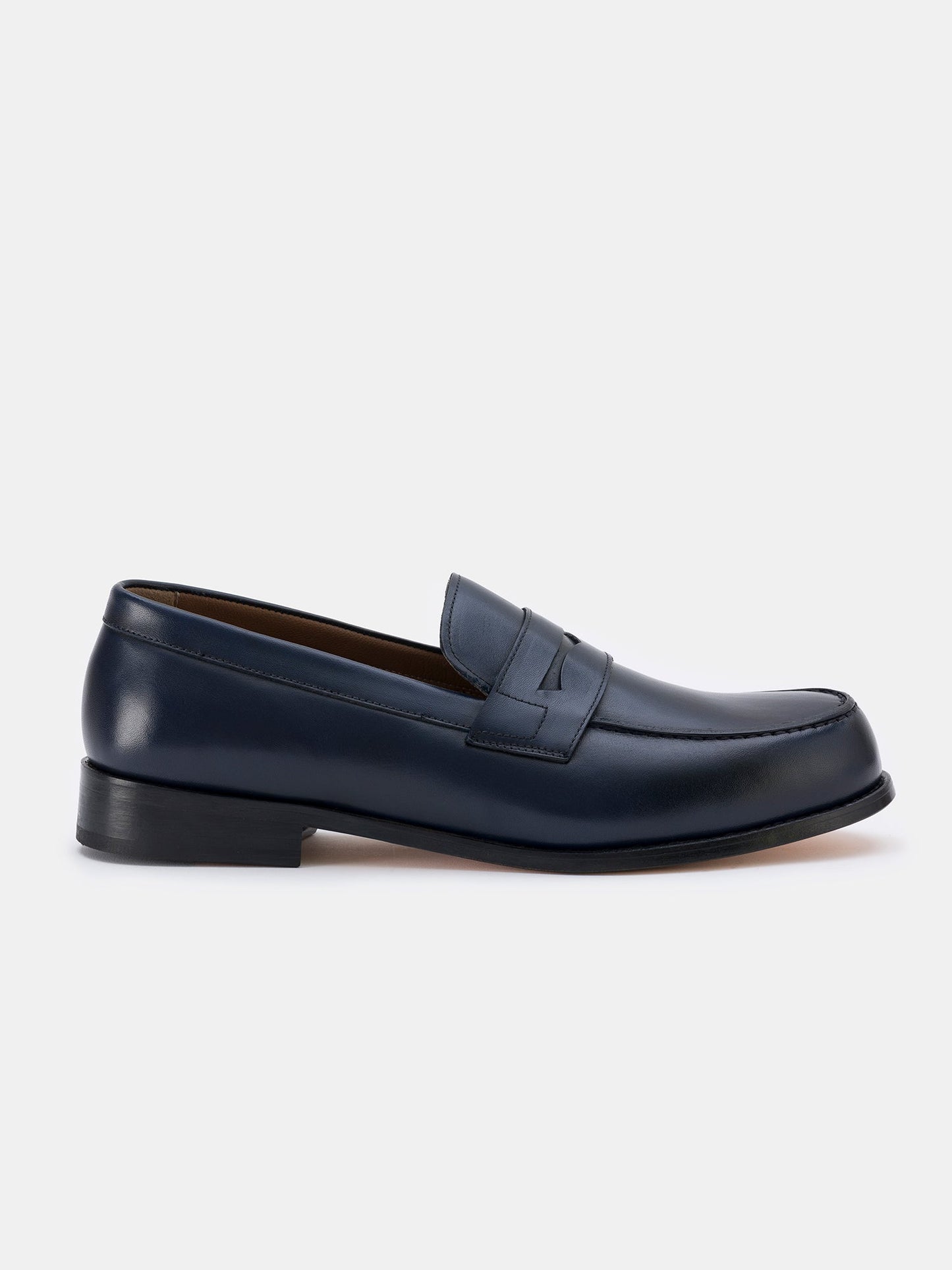 Navy Leather Penny Loafers VIOSSI