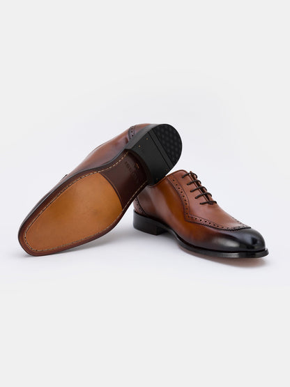 Brown Leather Wing Tip Oxford VIOSSI