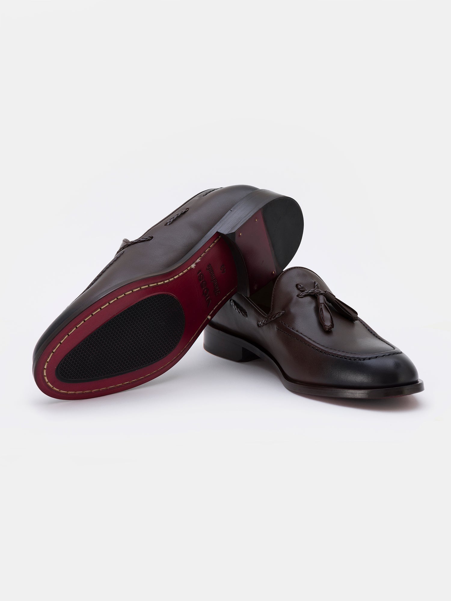 Brown Leather Tasselled Loafers VIOSSI