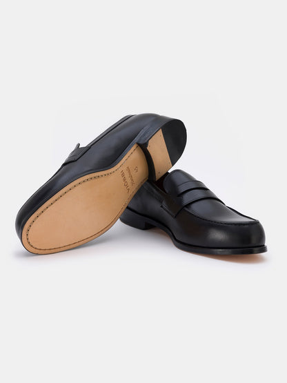 Black Leather Penny Loafers VIOSSI