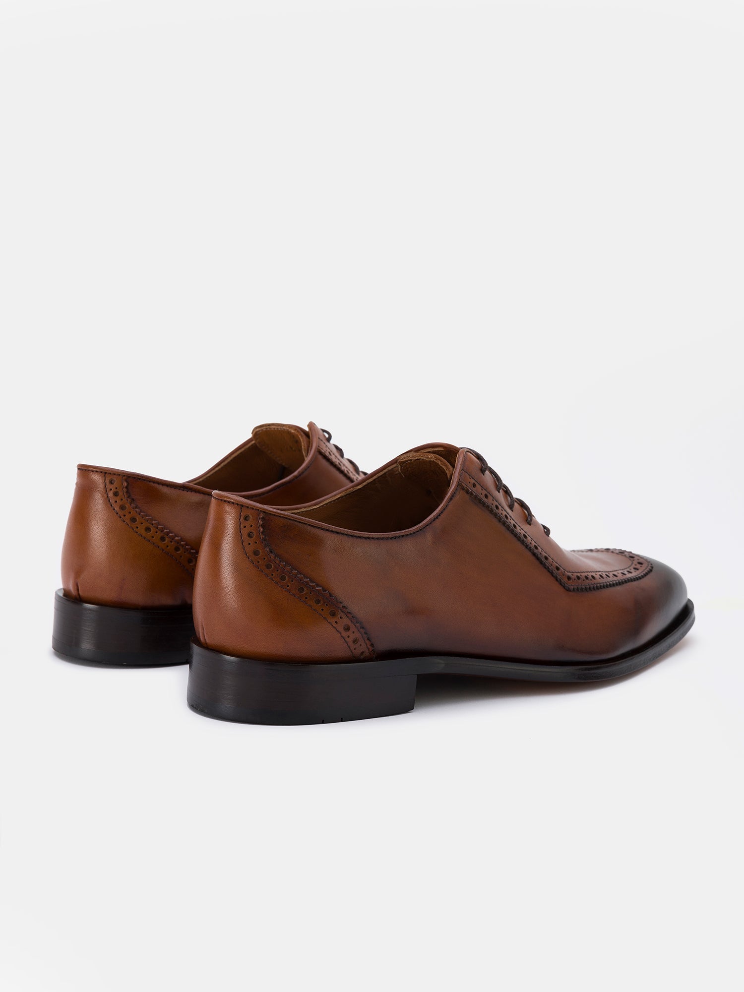 Brown Leather Wing Tip Oxford VIOSSI