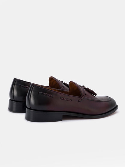 Brown Leather Tasselled Loafers VIOSSI