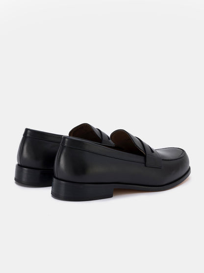 Black Leather Penny Loafers VIOSSI