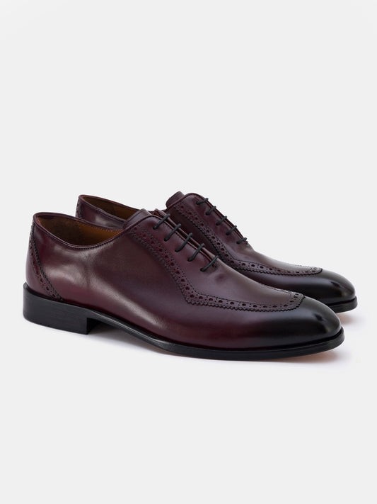 Bordeaux Leather Wing Tip Oxford VIOSSI