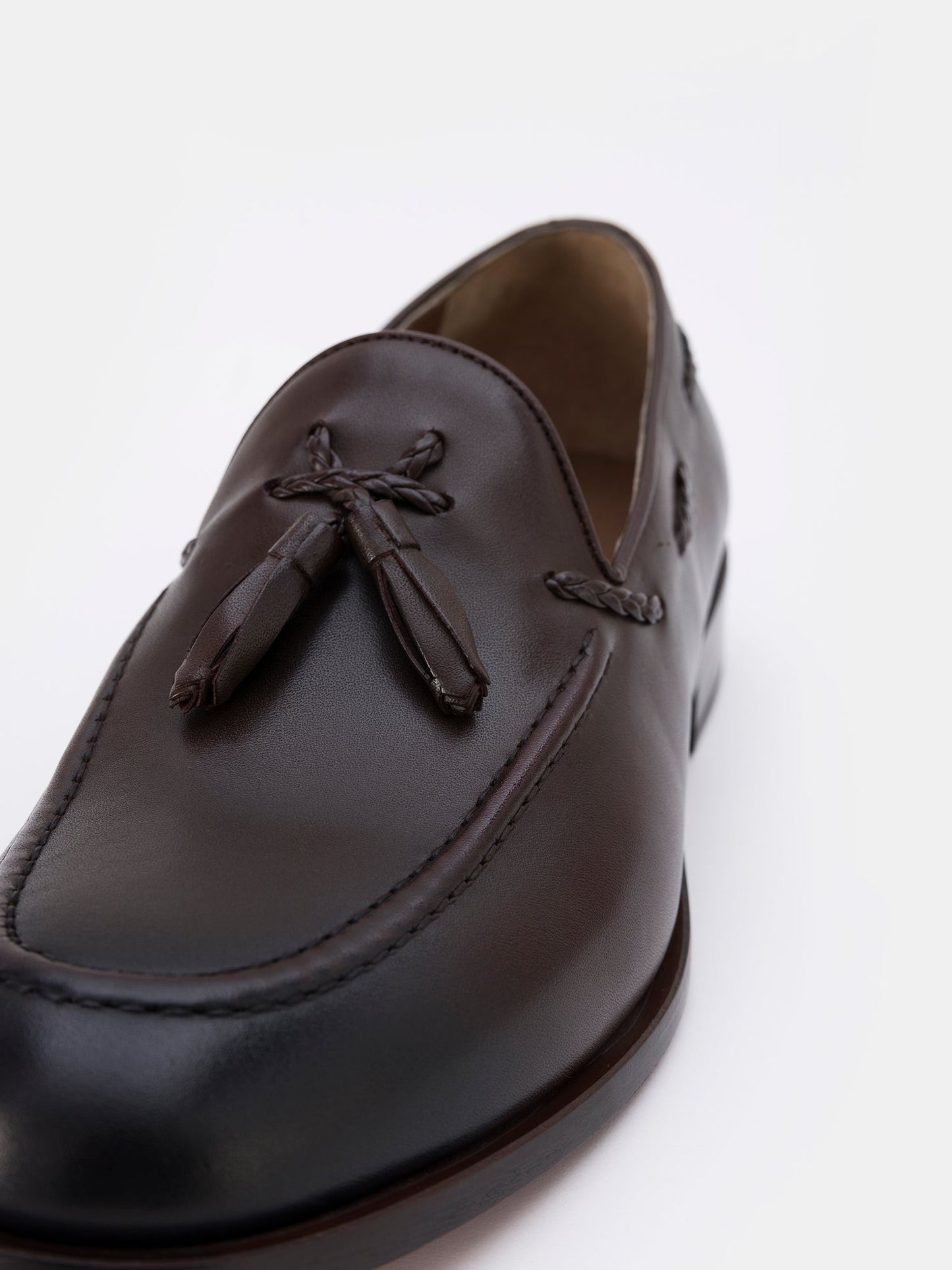 Brown Leather Tasselled Loafers VIOSSI