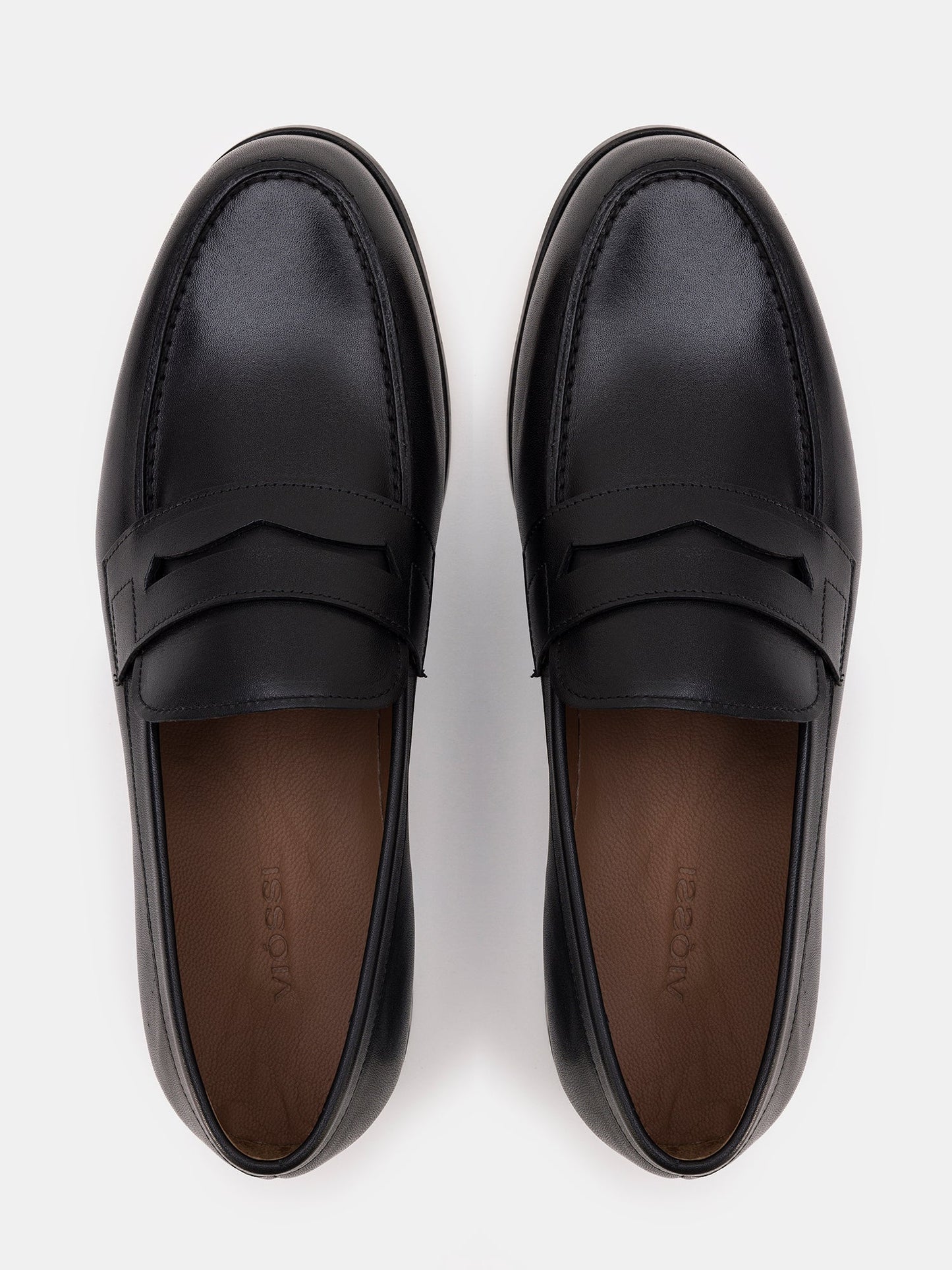 Black Leather Penny Loafers VIOSSI