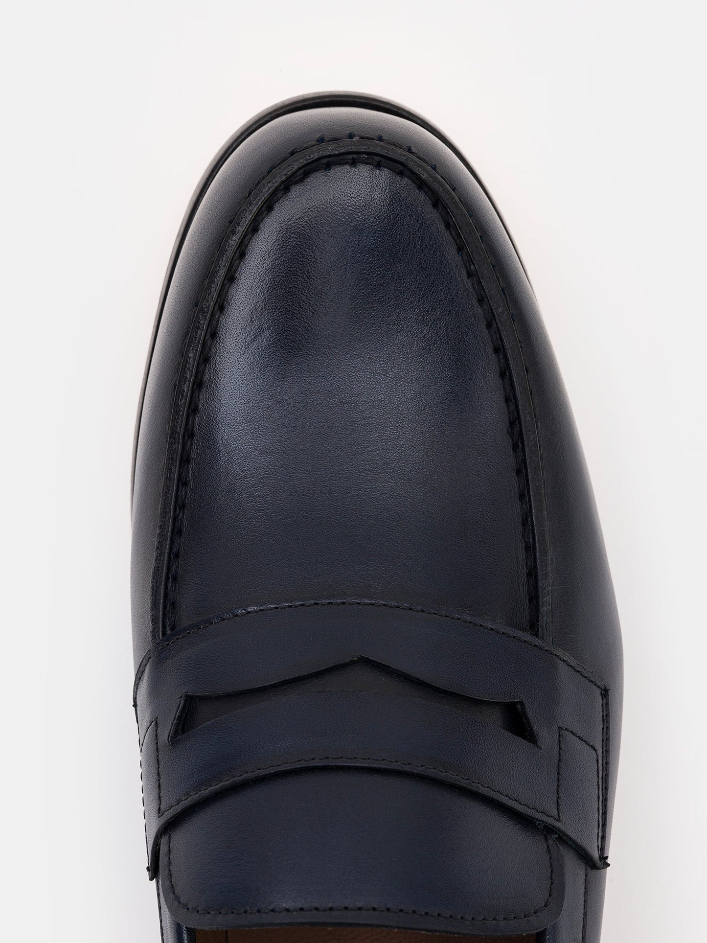 Navy Leather Penny Loafers VIOSSI