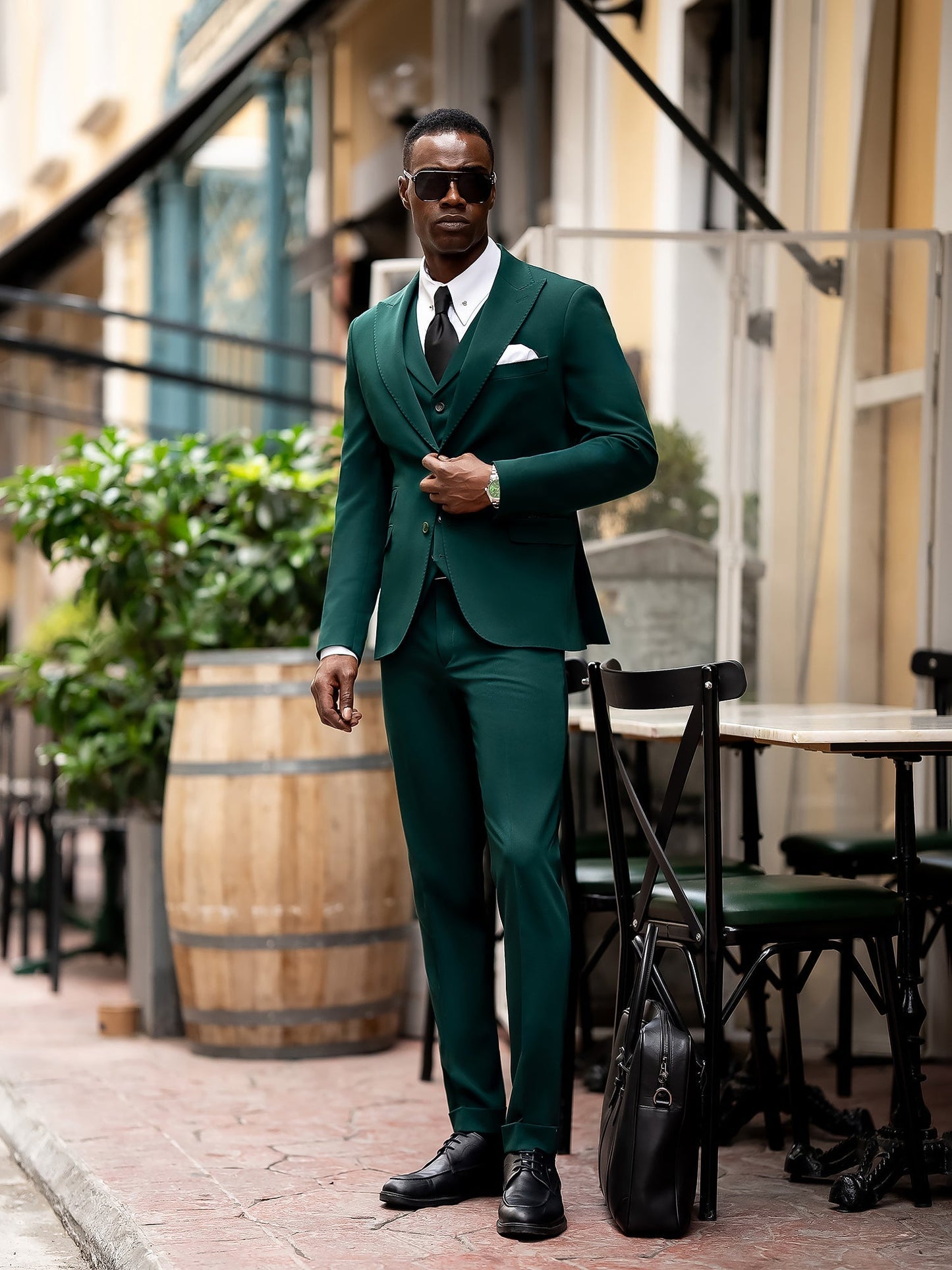 Green Slim-Fit Suit 3-Piece VIOSSI