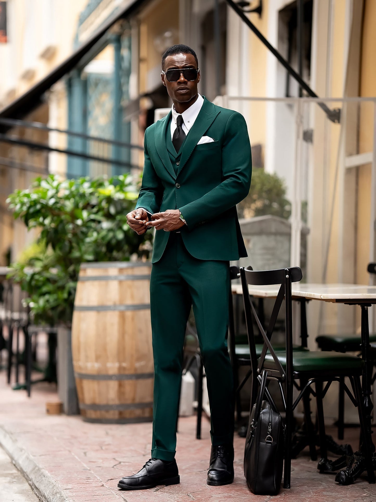 Green Slim-Fit Suit 3-Piece VIOSSI