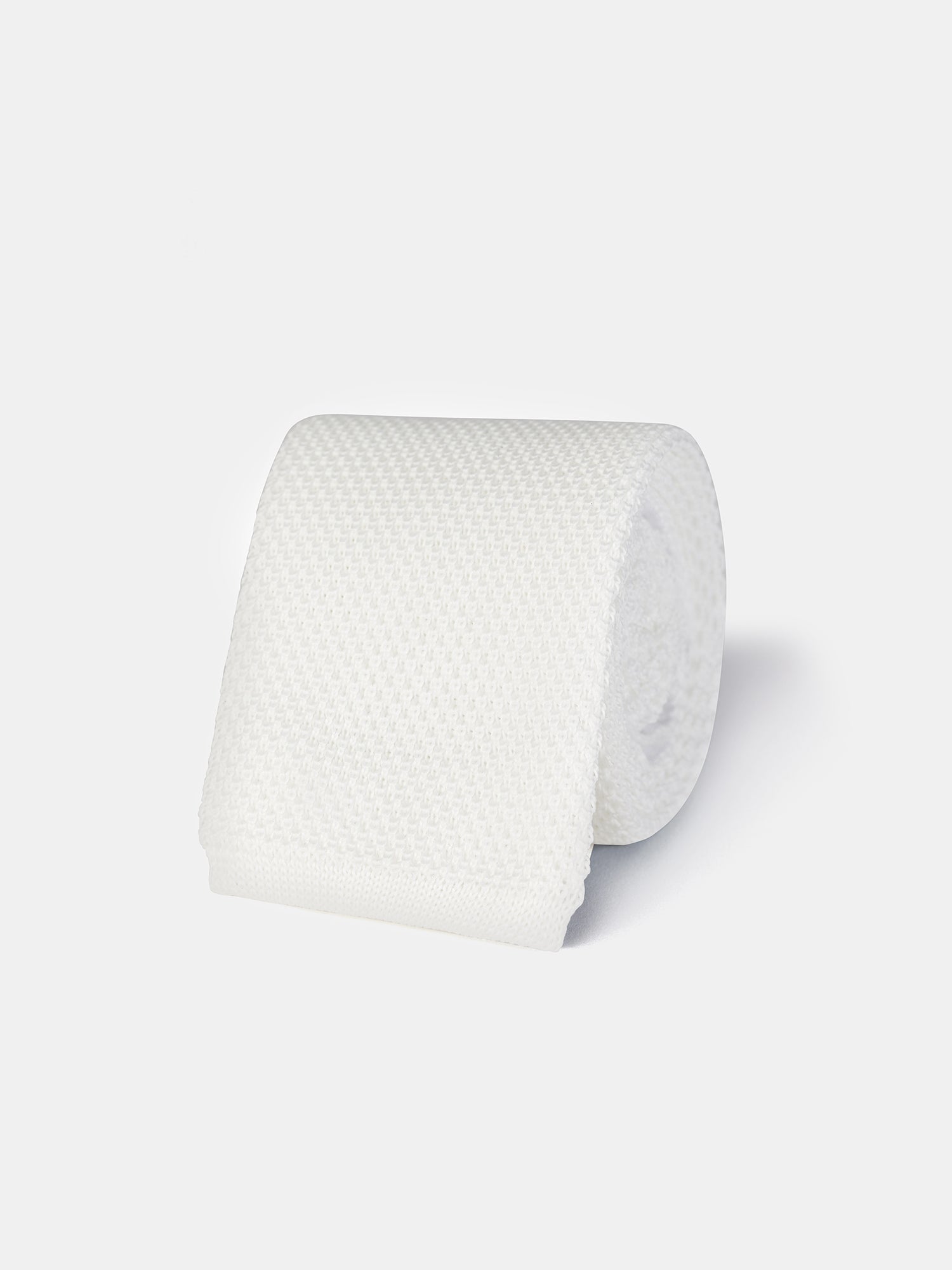 White Knitted Tie 6cm - BRABION