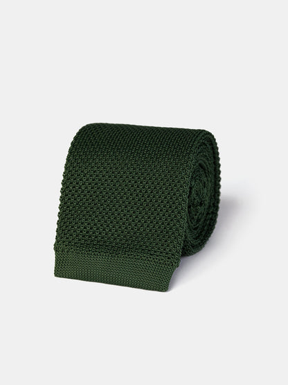 Khaki Knitted Tie 6cm - BRABION