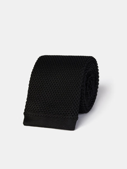 Black Knitted Tie 6cm - BRABION