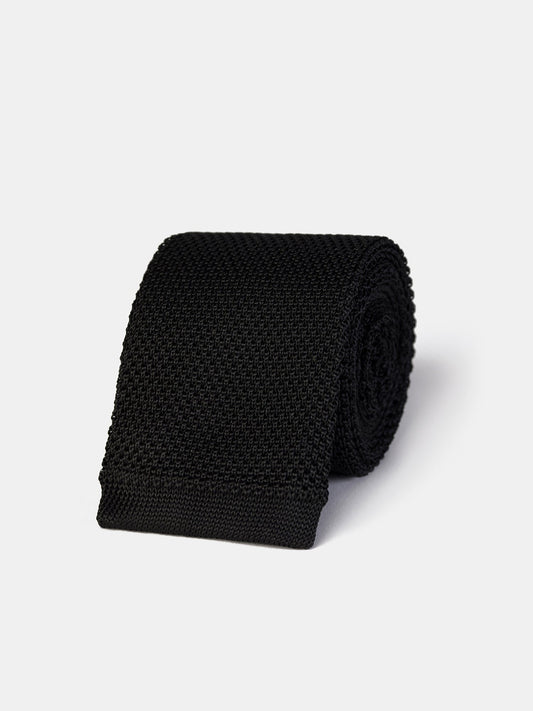 Black Knitted Tie 6cm - BRABION