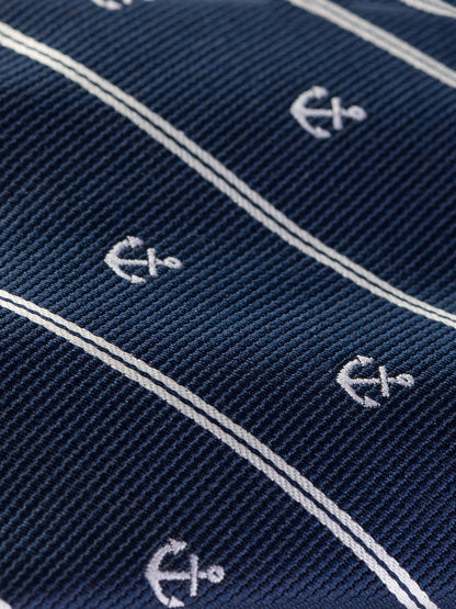 Navy Striped Tie 9cm - BRABION