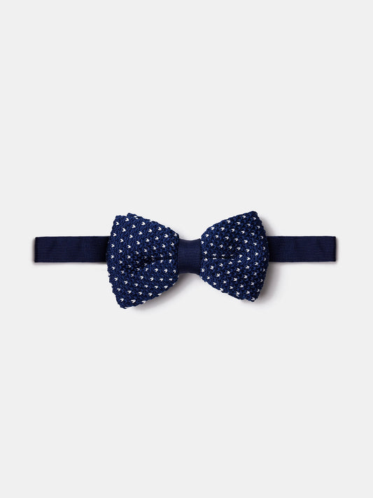 Navy Knitted Bow Tie - BRABION