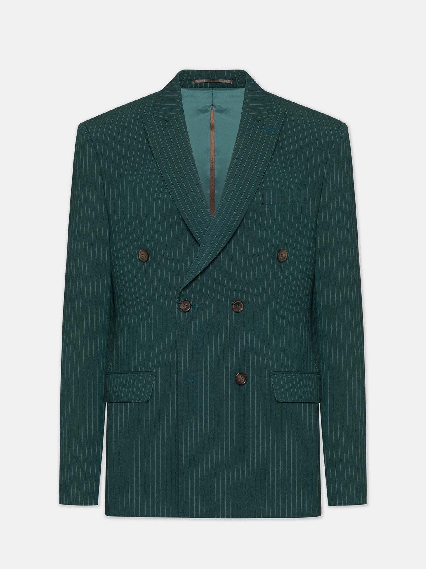 Green Striped Double Breasted Suit 2-Piece VIOSSI