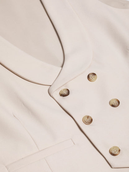 Beige Modern-Fit Suit 3-Piece VIOSSI