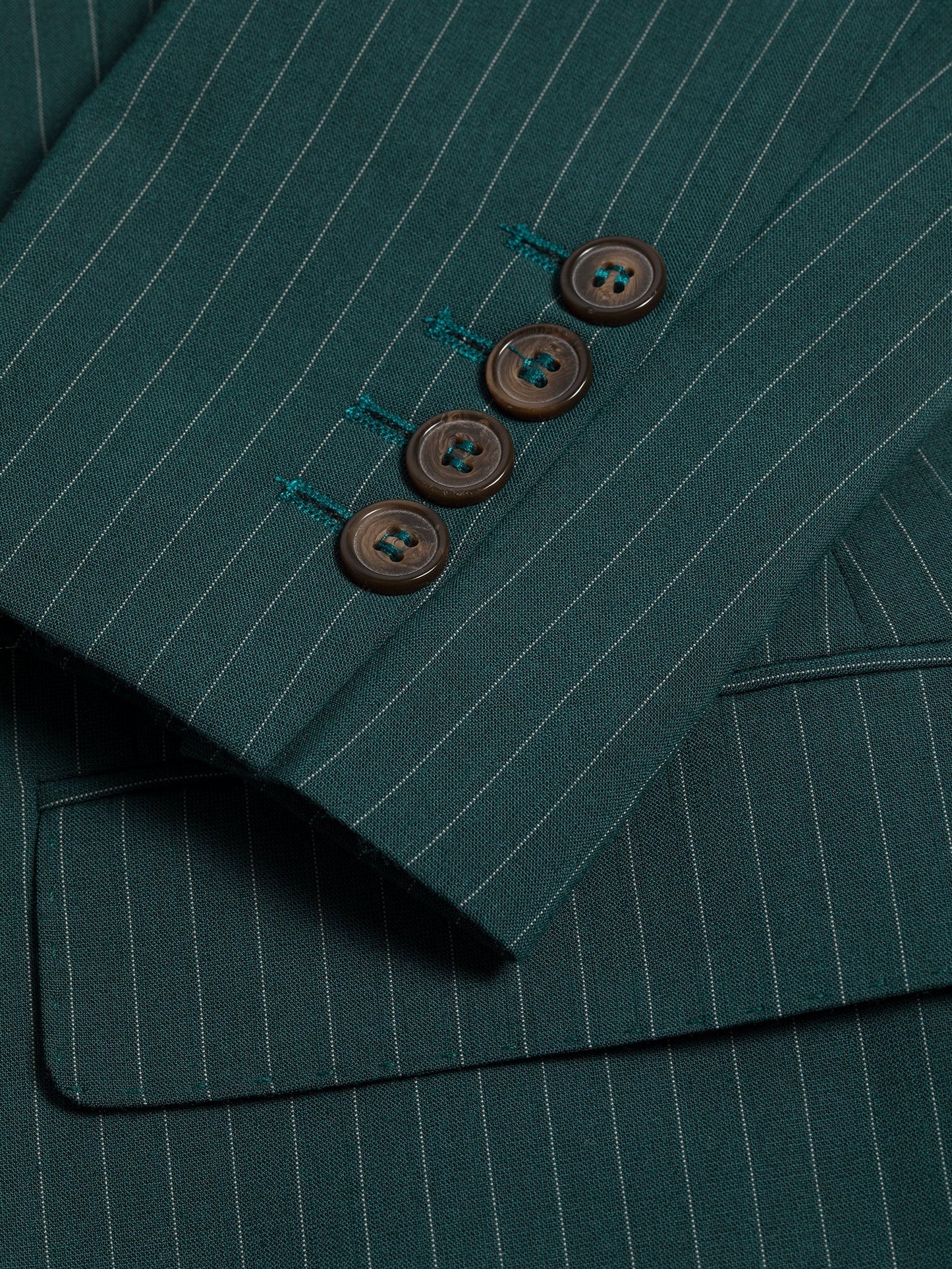 Green Striped Double Breasted Suit 2-Piece VIOSSI