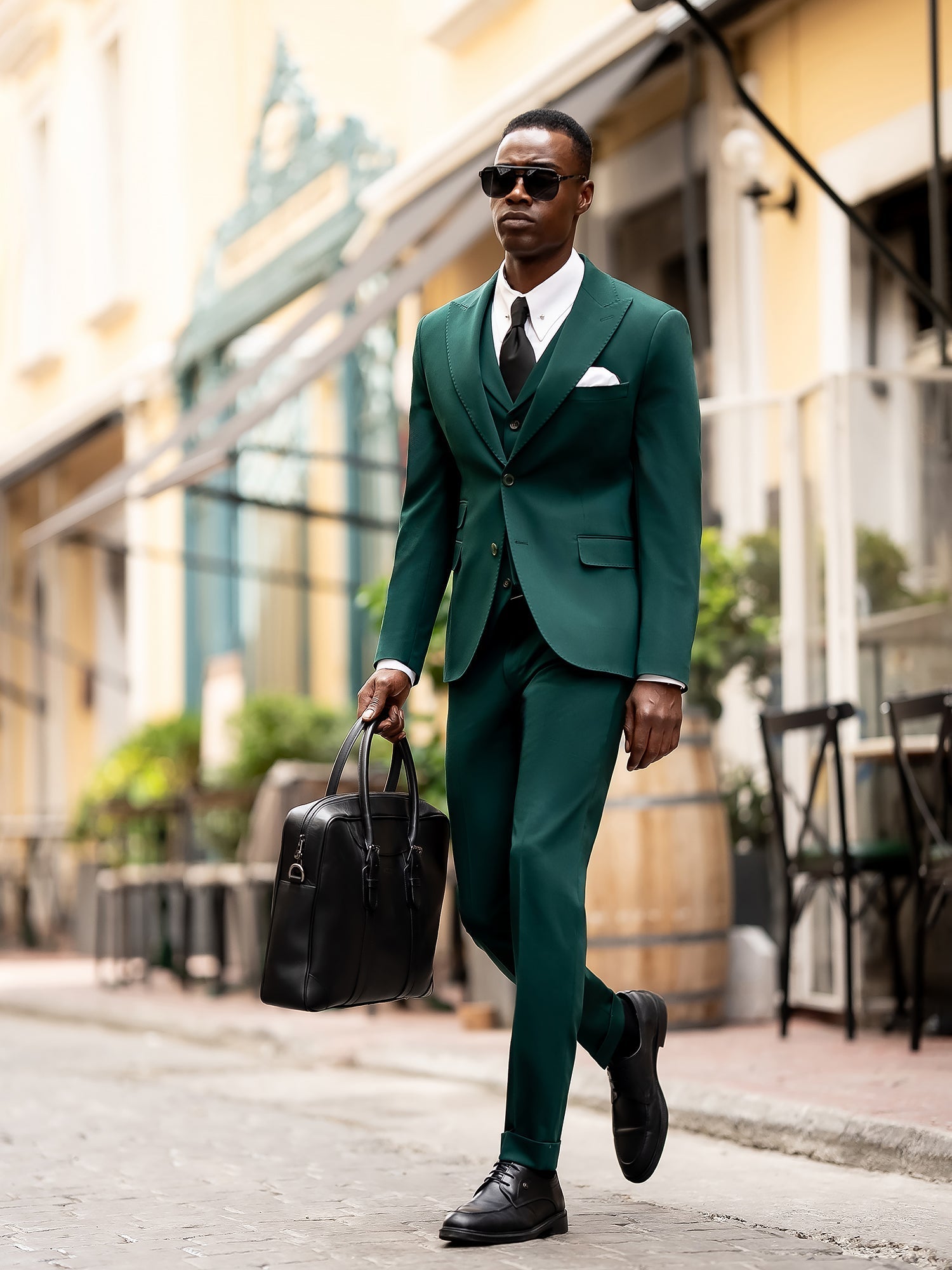 Green Slim-Fit Suit 3-Piece VIOSSI
