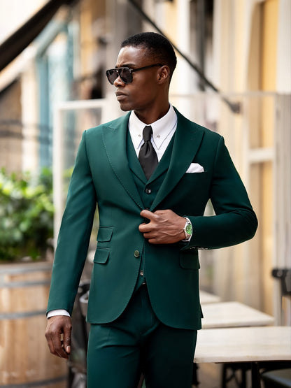 Green Slim-Fit Suit 3-Piece VIOSSI