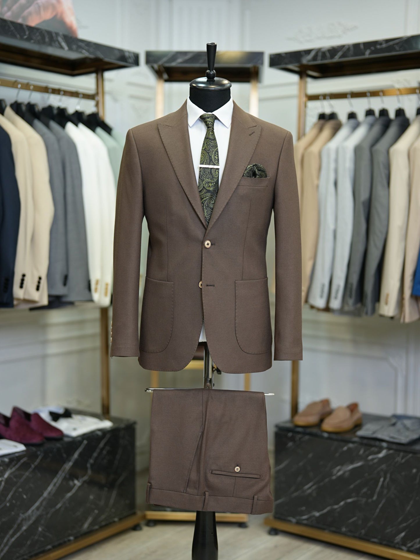 Brabion Vicenza Dark Brown Slim Fit 2 Piece Suit