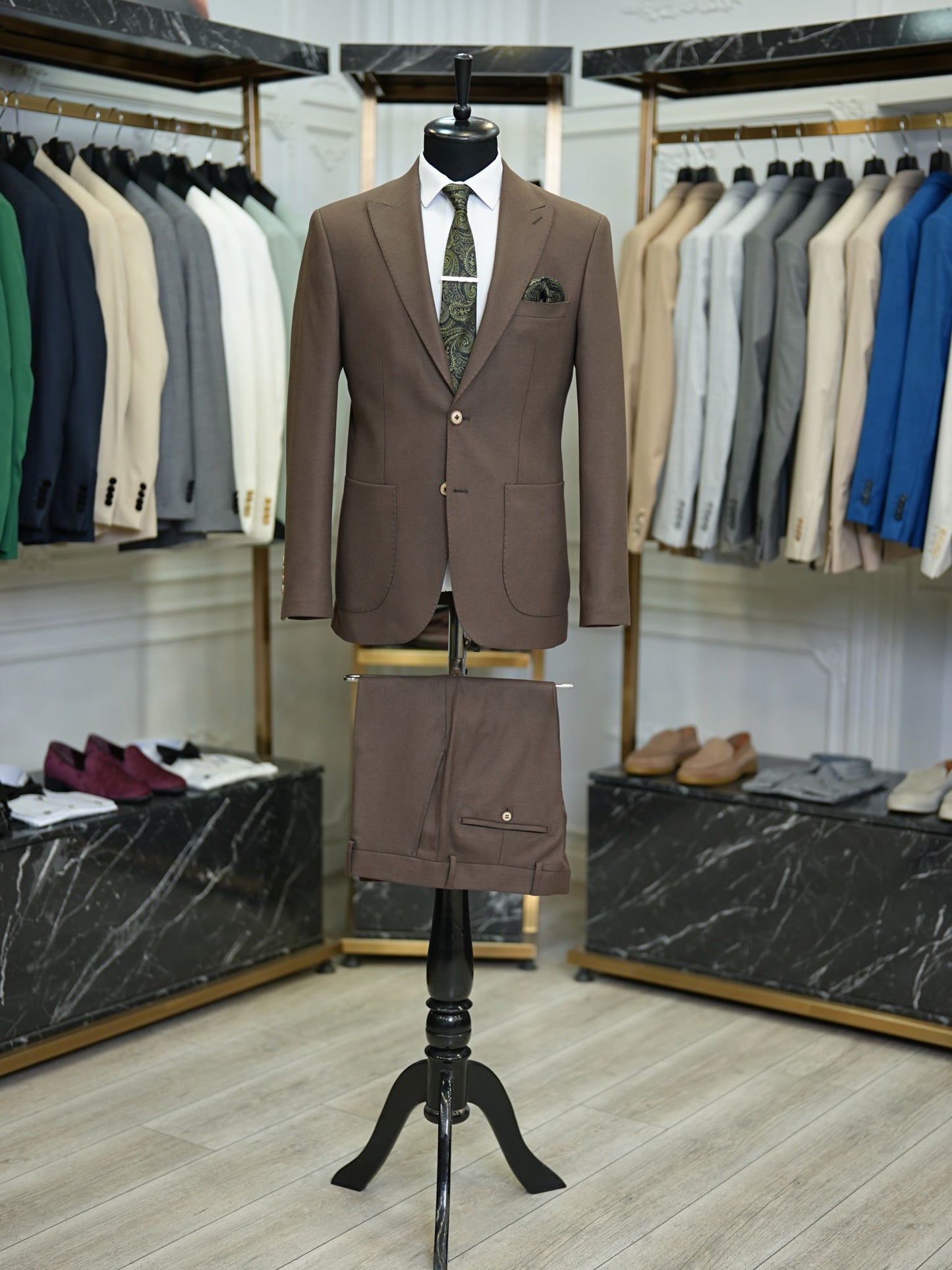 Brabion Vicenza Dark Brown Slim Fit 2 Piece Suit