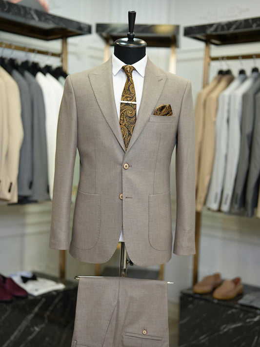 Brabion Vicenza Light Brown Slim Fit 2 Piece Suit