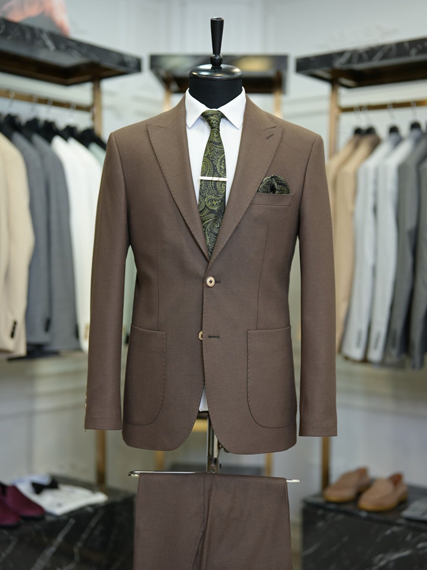 Brabion Vicenza Dark Brown Slim Fit 2 Piece Suit