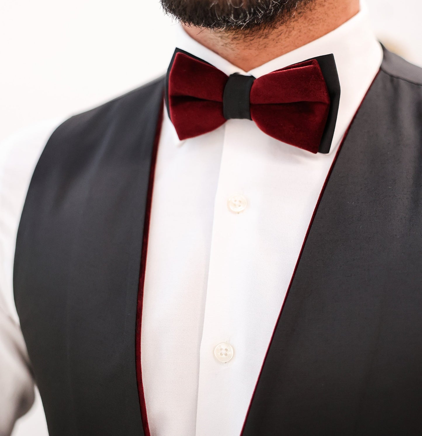 Bordeaux Velvet Slim-Fit Tuxedo 3-Piece - BRABION