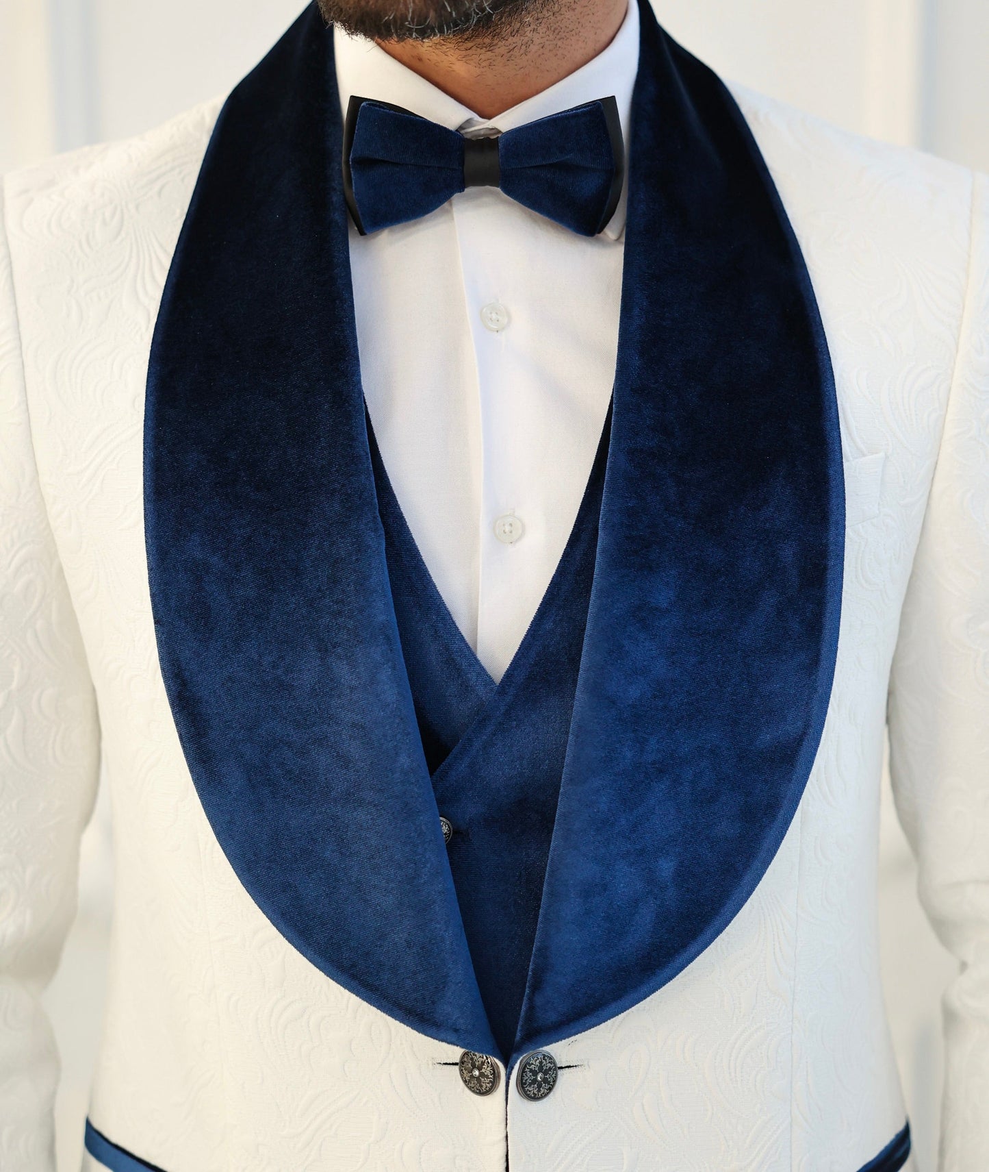 White Slim-Fit Tuxedo 3-Piece - BRABION