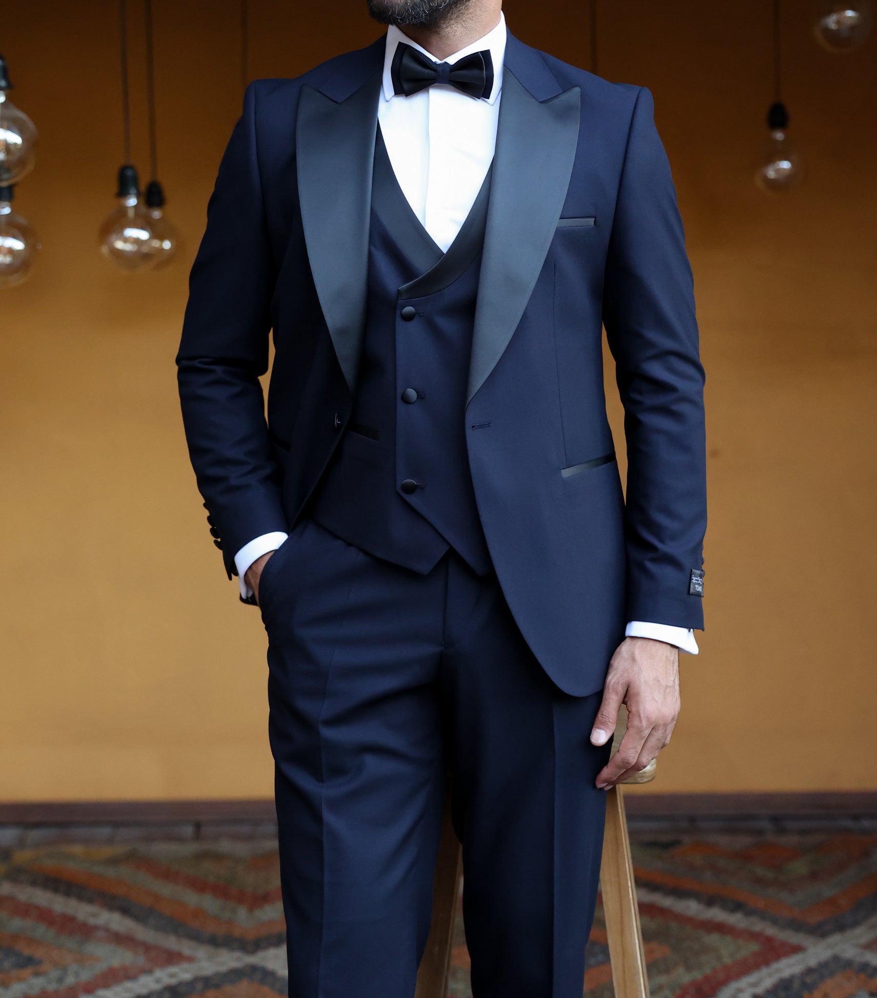 Navy Slim-Fit Tuxedo 3-Piece - BRABION