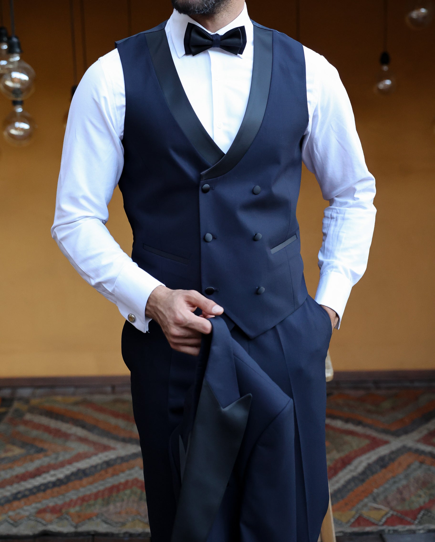 Navy Slim-Fit Tuxedo 3-Piece - BRABION