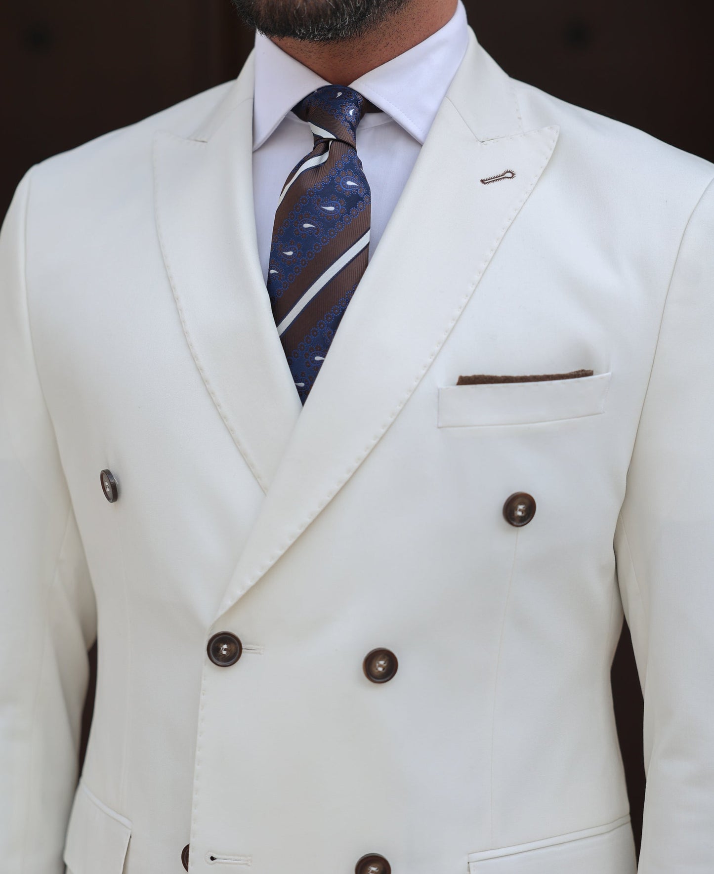 White Double Breasted Suit 2-Piece VIOSSI