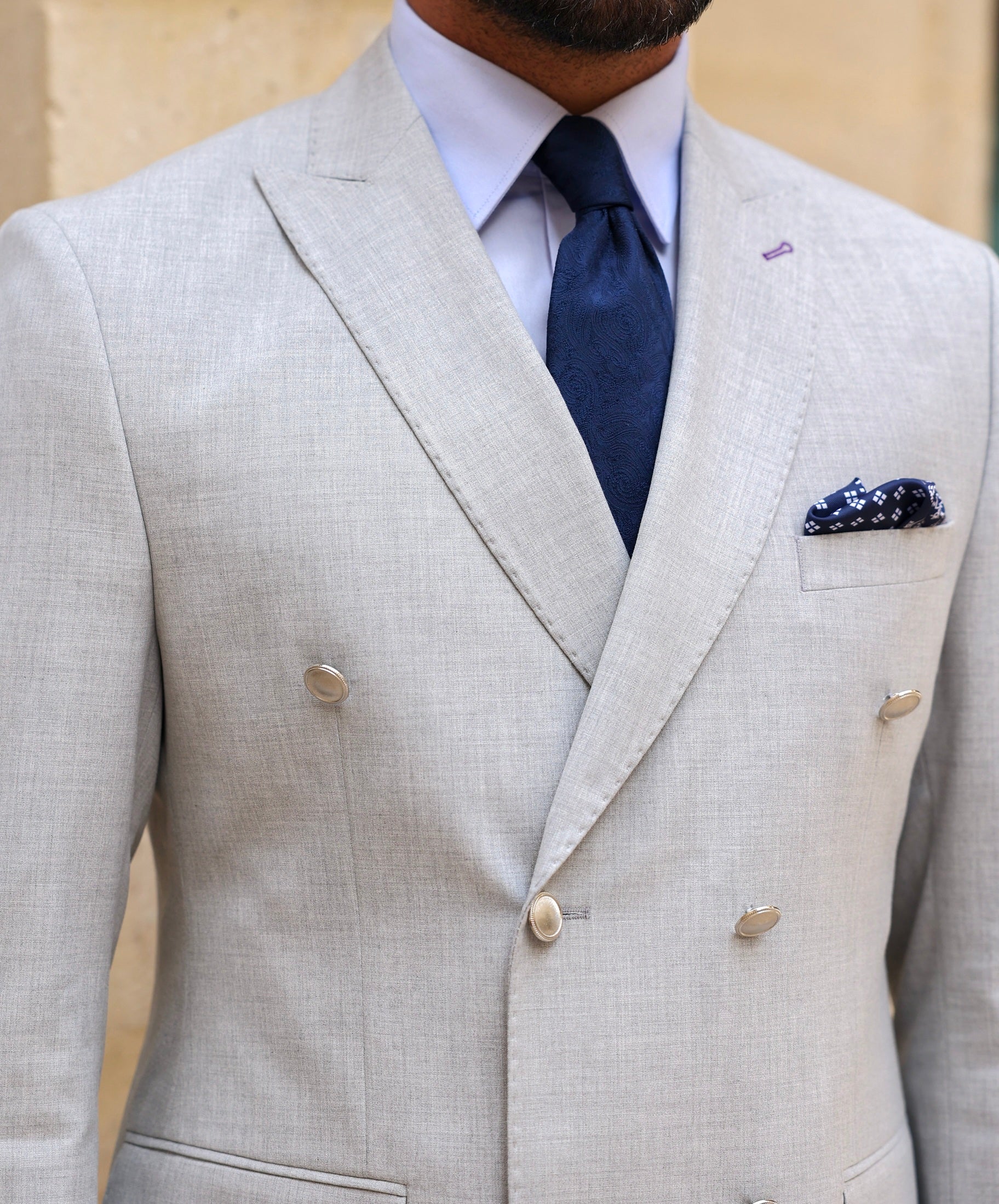 Grey Double Breasted Suit 2-Piece VIOSSI