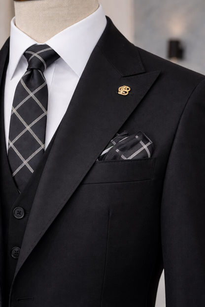 Black Slim-Fit Suit 3-Piece VIOSSI - CB