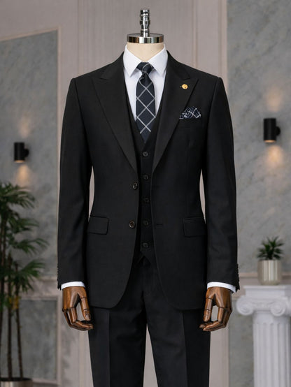 Black Slim-Fit Suit 3-Piece VIOSSI - CB