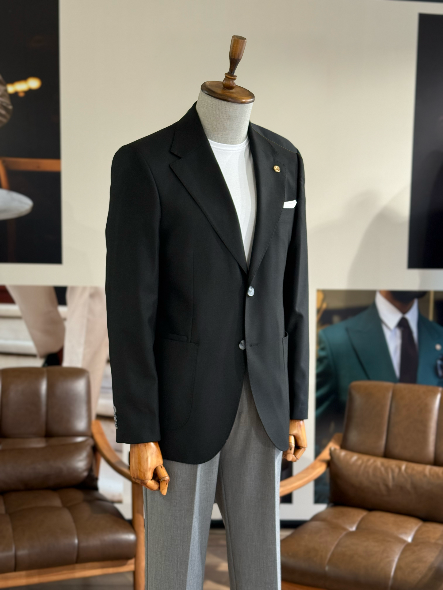 Black Single Breasted Blazer - BRABION