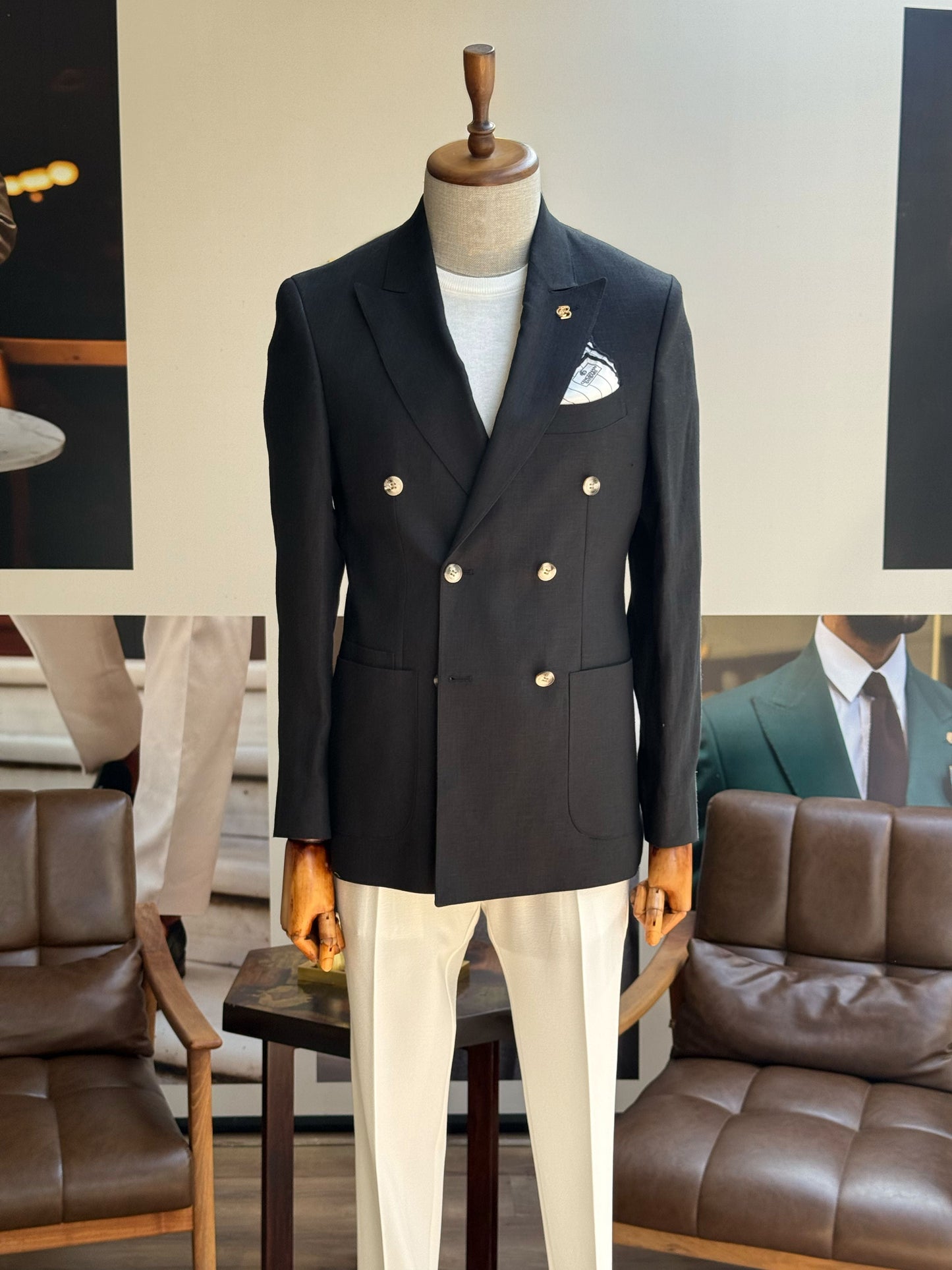 Black Double Breasted Blazer VIOSSI - CB