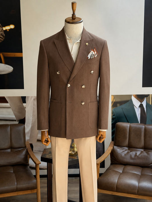 Brown Double Breasted Blazer VIOSSI - CB