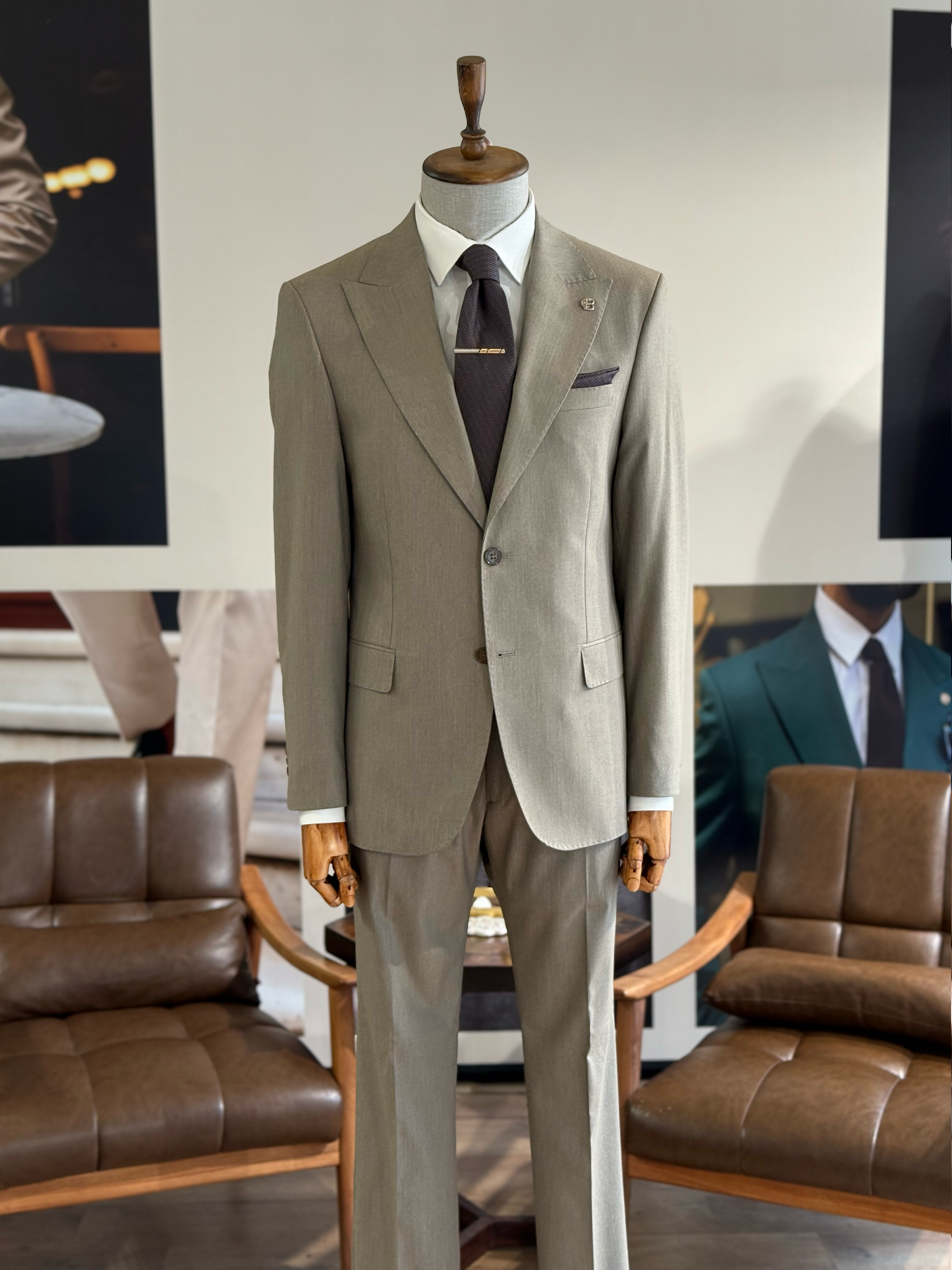 Beige Slim-Fit Suit 2-Piece VIOSSI - CB