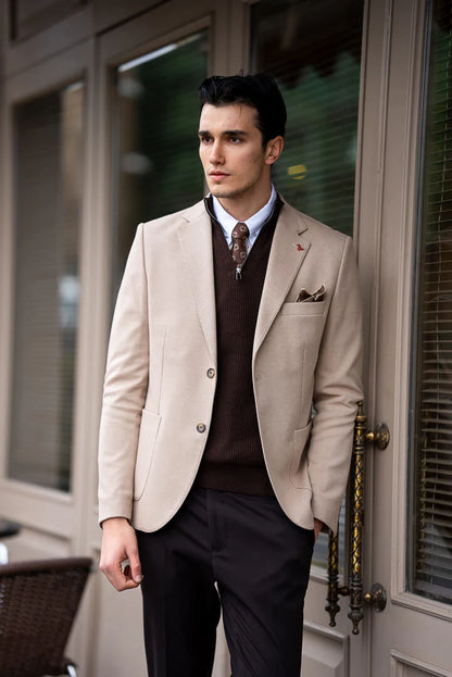 Brabion Classic Men's Beige Blazer