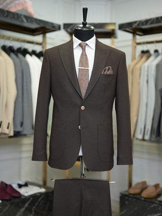 Brabion Vicenza Coffee Slim Fit 2 Piece Suit