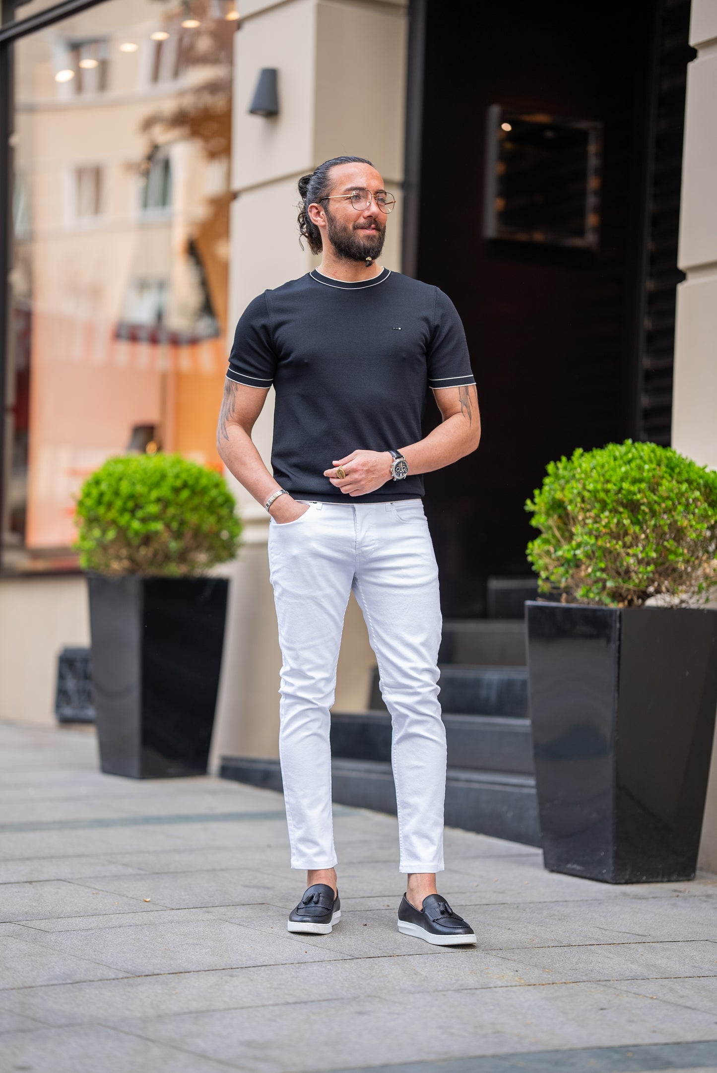 Brabion Maison White Slim Fit Jeans