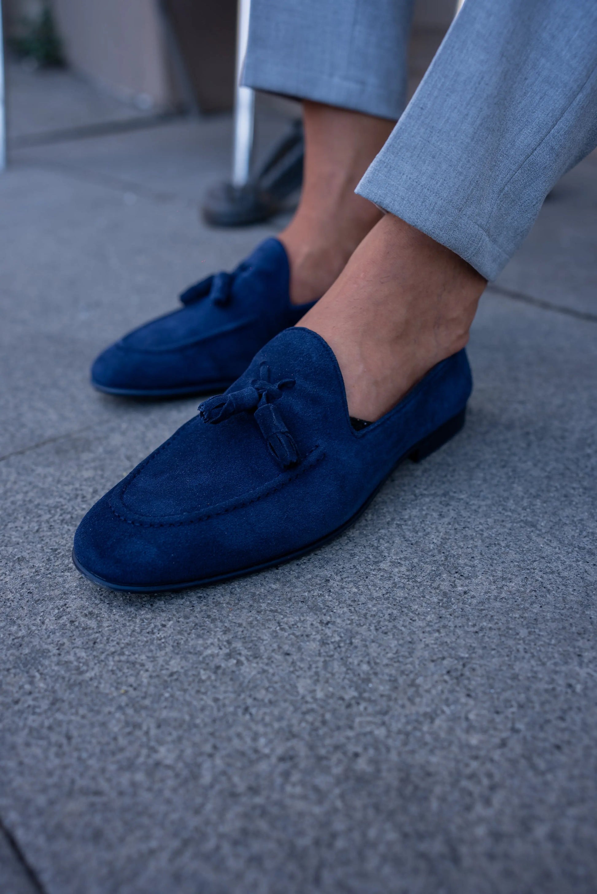 Brabion Bravo Navy Blue Suede Loafers - Stylish Men's Formal and Smart-Casual Shoes BRABION Brabion Bravo Navy Blue Suede Loafers - Stylish Men's Formal and Smart-Casual Shoes BRABION