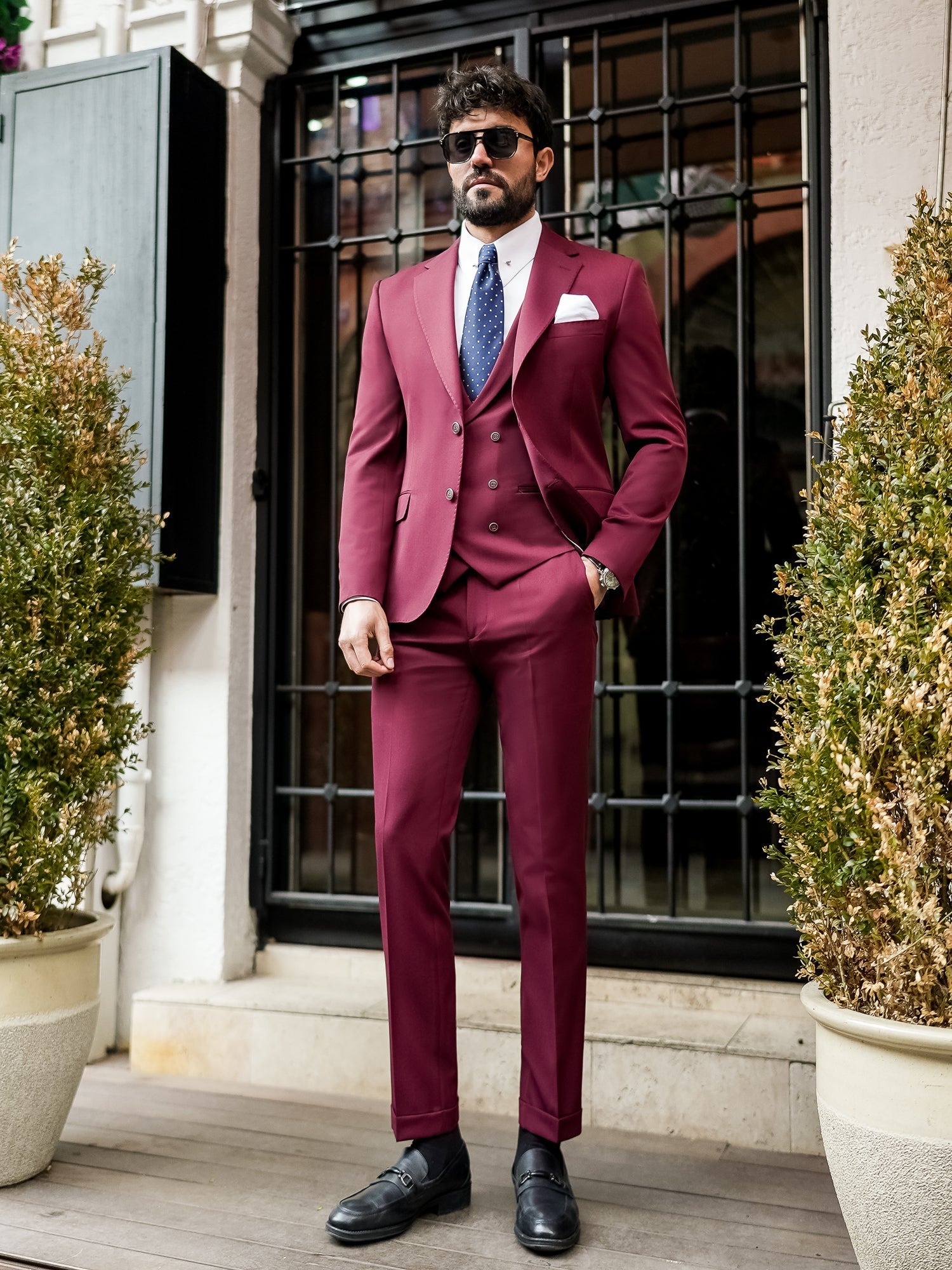 Bordeaux Slim-Fit Suit 3-Piece VIOSSI